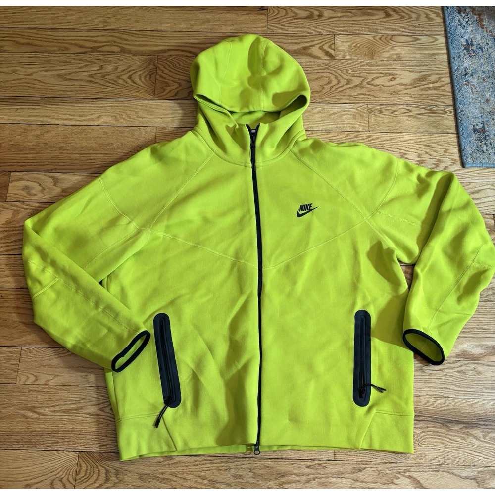 Nike Men's Tech Fleece Windrunner Full-Zip Hoodie Neon Green Mens XXL Athletic